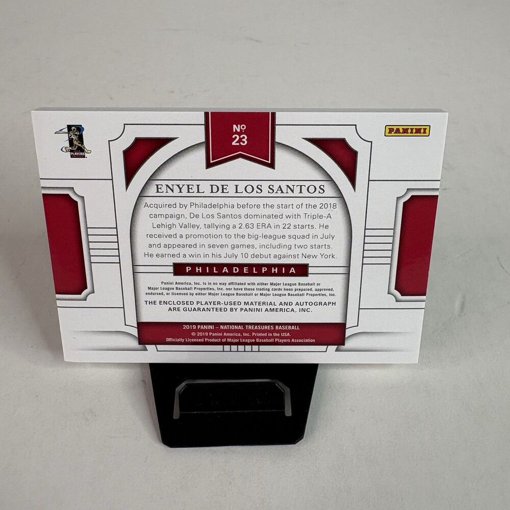 2019 National Treasures Material 24/99 Enyel de los Santos #23 Rookie Auto RC - Picture 2 of 4
